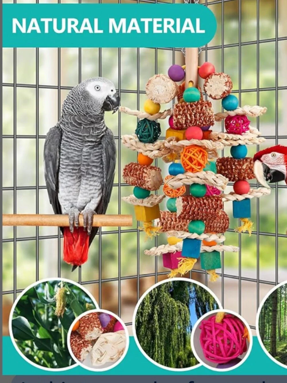 Colorful Natural Chew Toy for Small Pets